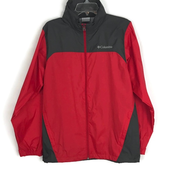 red columbia windbreaker